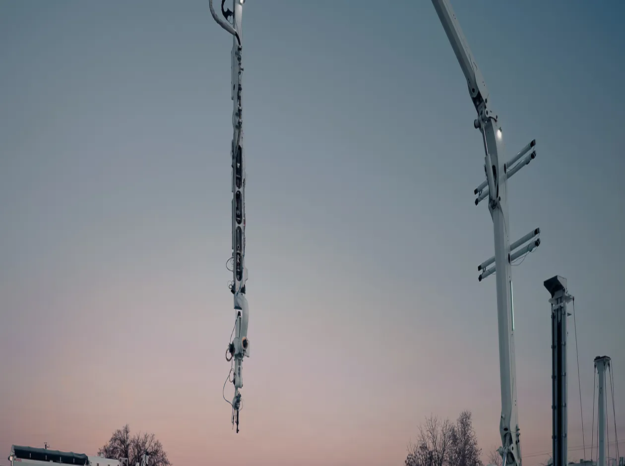 Titan printer at job site — dusk operation